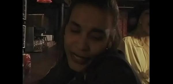  Two mature lesbians tie a hot street slut to the bar and spank her hard ass